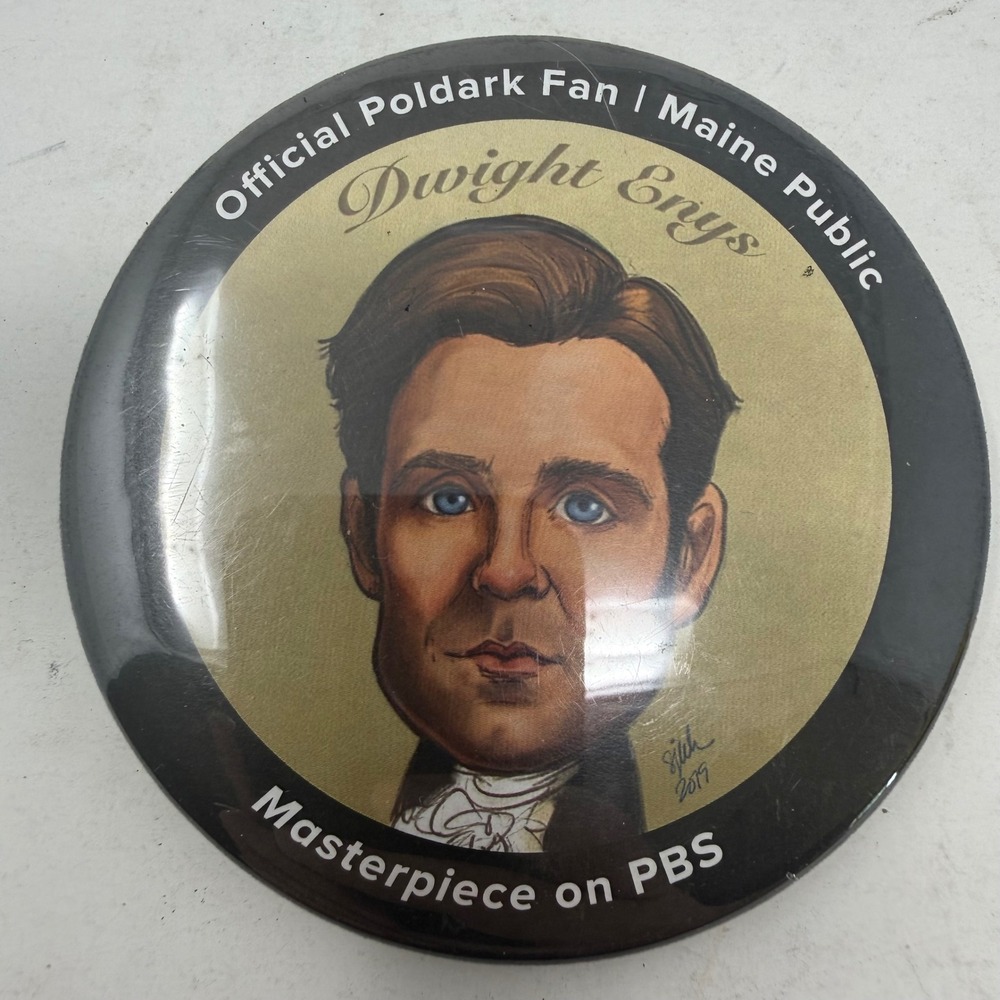Poldark Dwight Enys Official Fan Pin Maine Public Masterpiece PBS 2019 Button